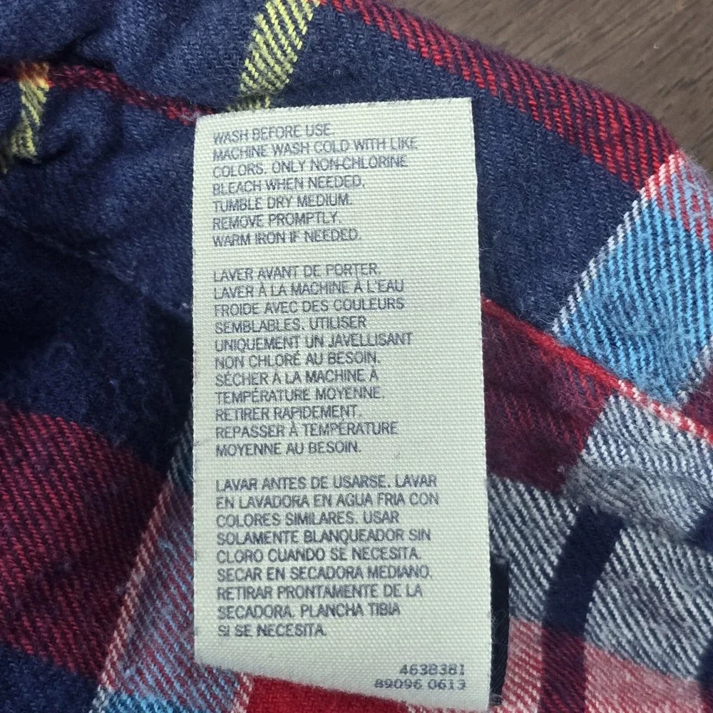 OshKosh Bgosh Boys Multicolor Plaid Flannel Button Down Shirt 12 Classic Outdoor